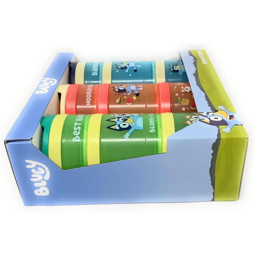 Bluey ~ Whiskware 3 snack‎ Stacks ~ BPA and Phthalate-free Dishwasher Safe